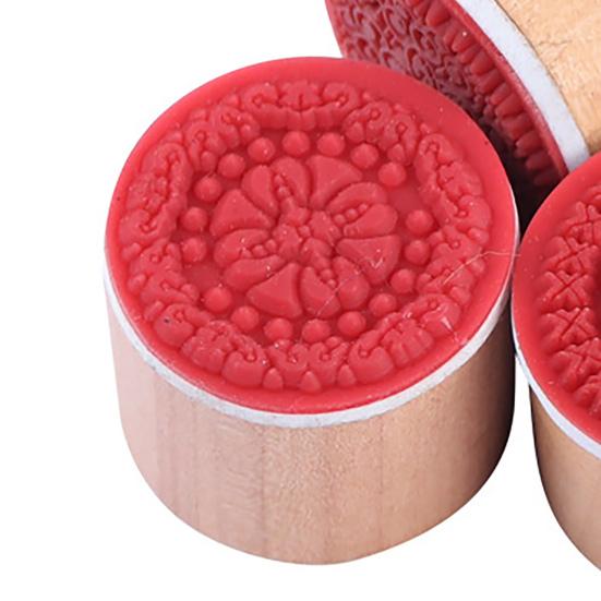 6ks inovativní razítko s širokým použitím opakovaně použitelné kompaktní razítko s květinovým vzorem pro každodenní použití