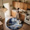 Wolf pattern round rug,Carpet Rug for Living Room Bedroom Playroom ,Non-slip Floor Mat,Holiday Gifts and Birthday Gifts.