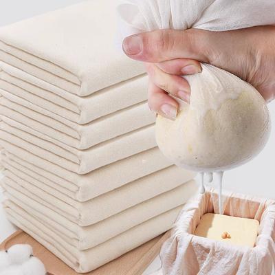 Wiederverwendbarer Nussmilch-Stoffbeutel Siebe Ungebleichte Natürliche Baumwolle Käsetuch Käse Joghurt Tofu Filter Küche Feines Netzsieb