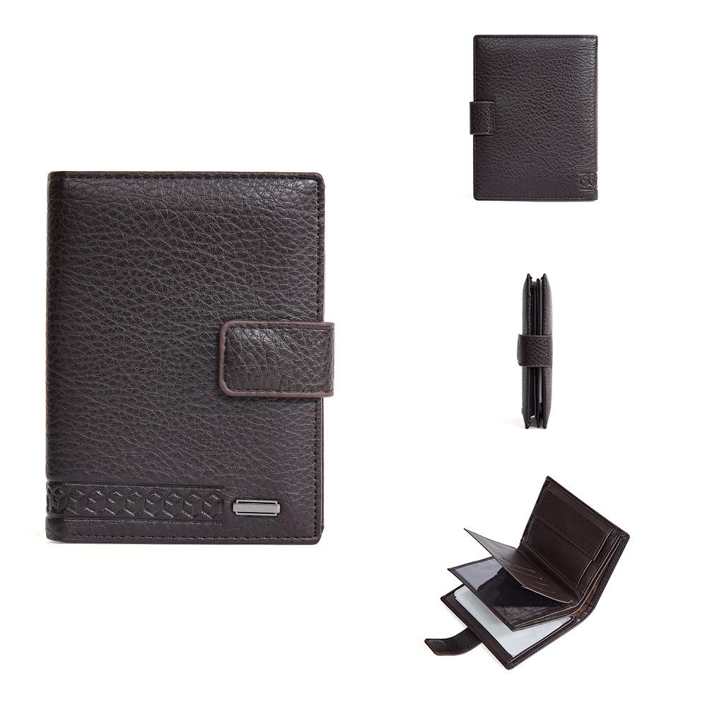 Men's Medium-Length hasp Wallet with Coin Pocket Multi-Function Billfold Card Holder