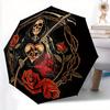 1 Stück Tödliche Rosen Automatischer Regenschirm Hochwertiges Schirmdach, Tragbarer Faltregenschirm mit, Ideales Geschenk für - Reisen, Alltag, Formelle Anlässe, Stilvolles Zubehör