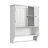 White Wall-Mount Bathroom Medicine Cabinet,2 Adjustable Shelves & Towel Rack for Bathroom Laundry Kitchen