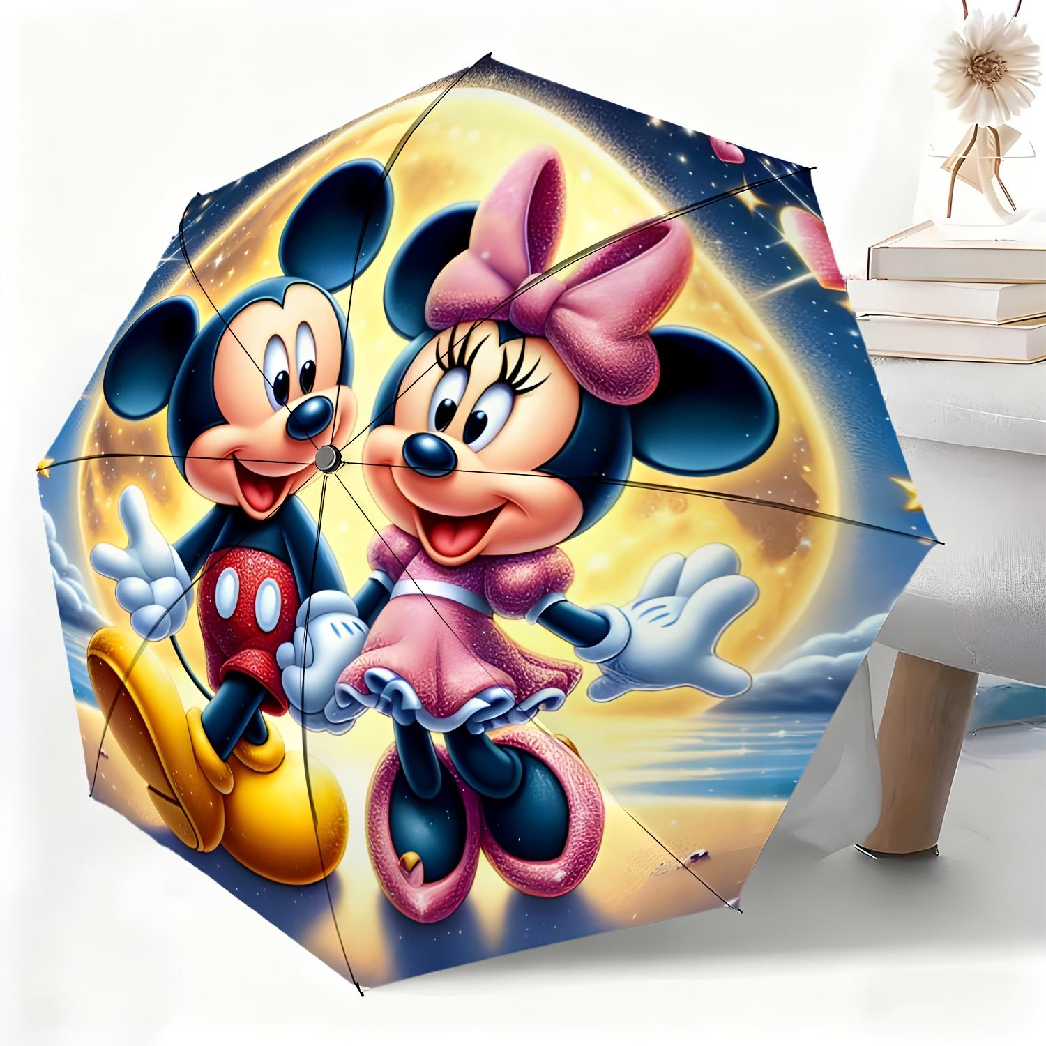 

A Fully Automatic Umbrella Featuring a Mickey And Minnie Starry Pattern, Suitable for All Occasions As a Sun And Rain Umbrella (as the picture,Iron&8K)