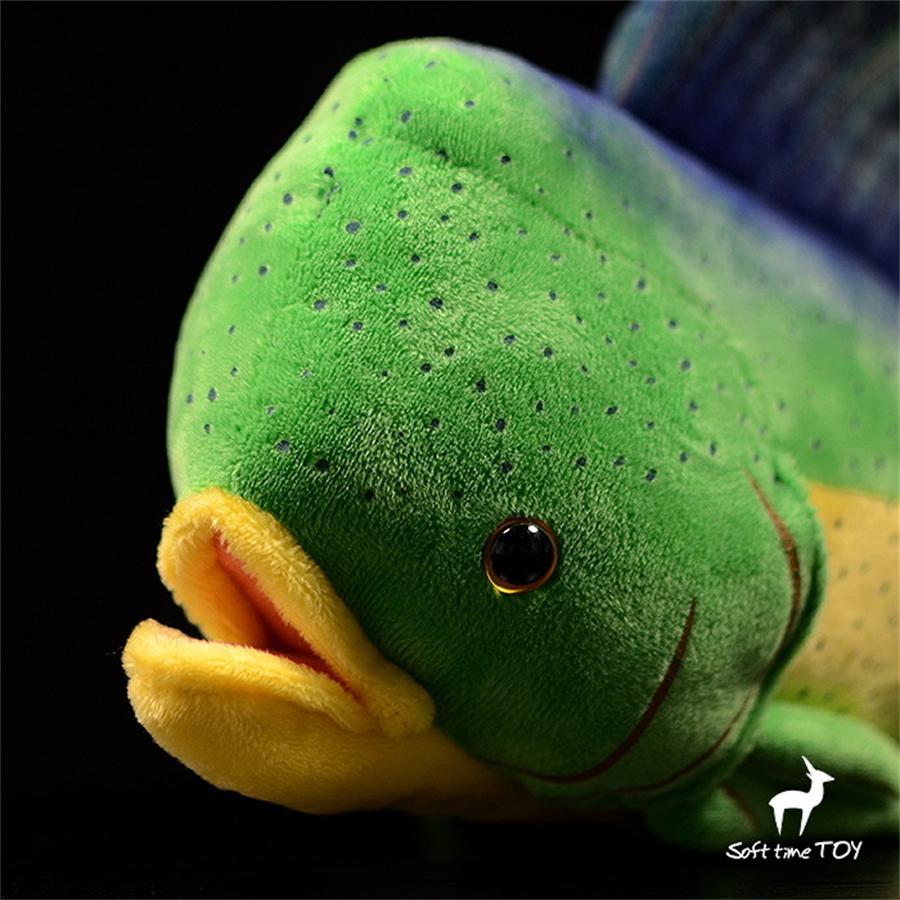 Dolphinfish High Fidelity Anime Cute Arayo Plushie Mahi-Mahi Plush Toys Lifelike Animals Simulation Stuffed Doll Kawai Toy Gifts