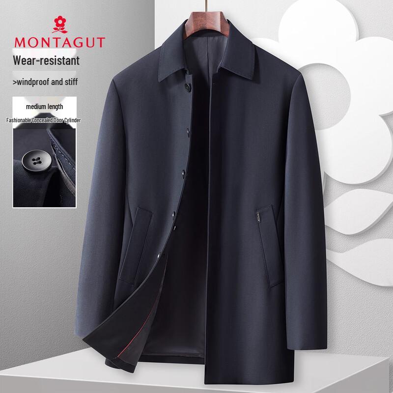 

MONTAGUT Men s Mid-Length Windproof Trench Coat 2XL