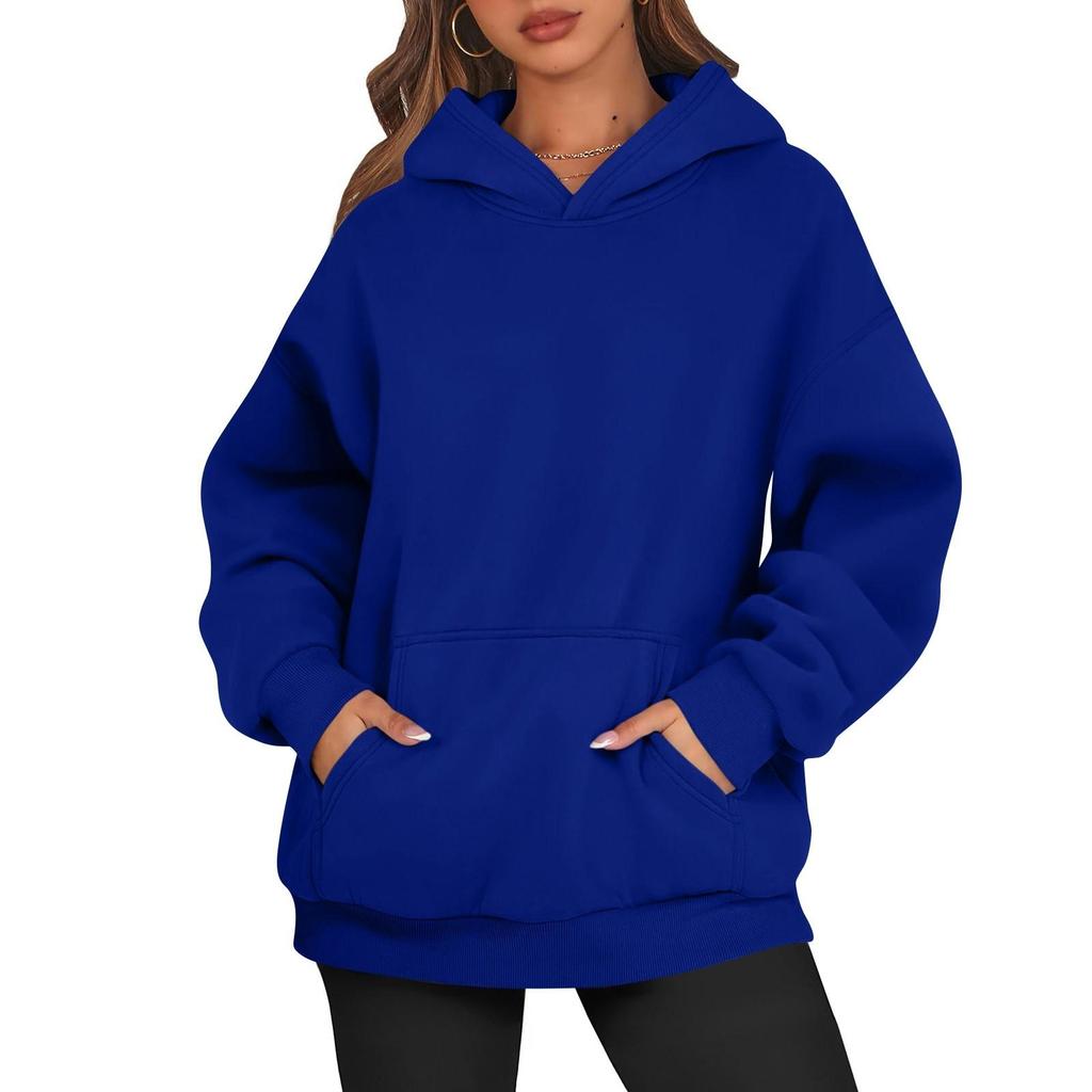 Damen Oversized Sweatshirts Fleece Hoodies Langarmshirts Pullover Herbstkleidung Mit Tasche