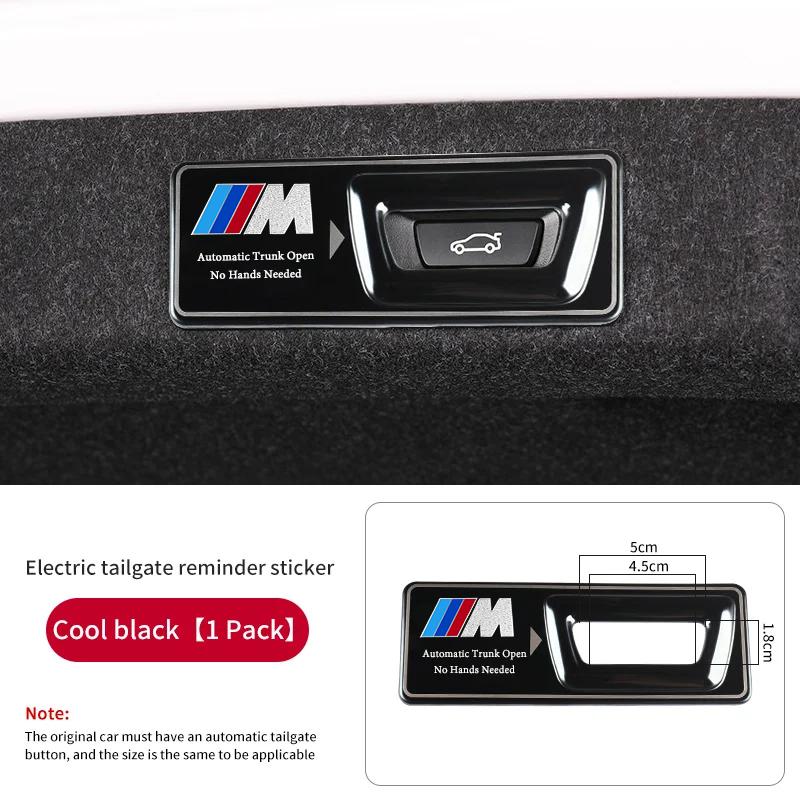 BAGI7 2026 Car Sticker Car Electric Tailgate Reminder Sticker Carbon Trunk Switch Cover For BMW X1 X2 X3 X4 X5 X6 X7 G05 G20 G30 6GT E