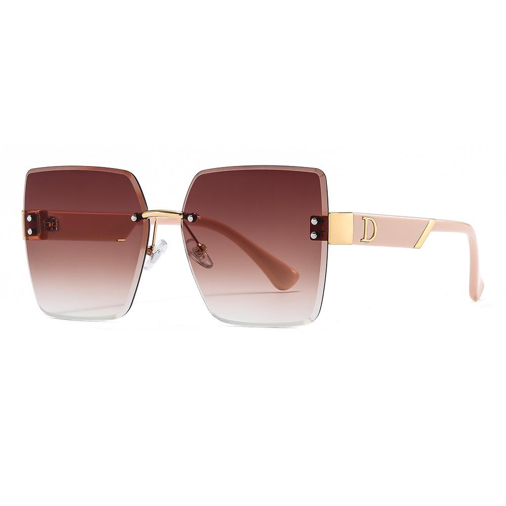2023 D Brand Women's Rimless Fashion Sunglasses, Xiaohongshu Douyin Style, Internet Celebrity Inspired.