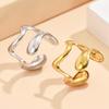 Geometric Irregular Open Design Adjustable Stainless Steel Ring In Artistic Cold Style