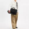 Coach Compass 45 Silver Zipper Closure Leather Bowling Bag Unisex Shoulder Bag Black CCB85-BLK