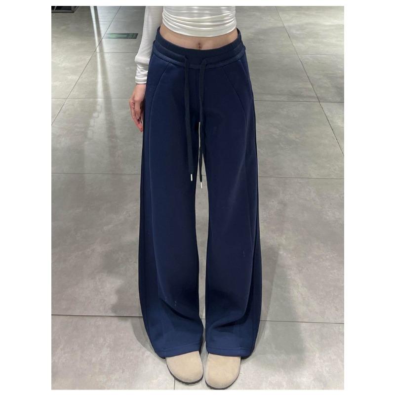 Sportovní kalhoty se stahovací šňůrkou pro ženy na podzim, ležérní, všestranné, slim, splývavé, úzké, širokonohé tepláky