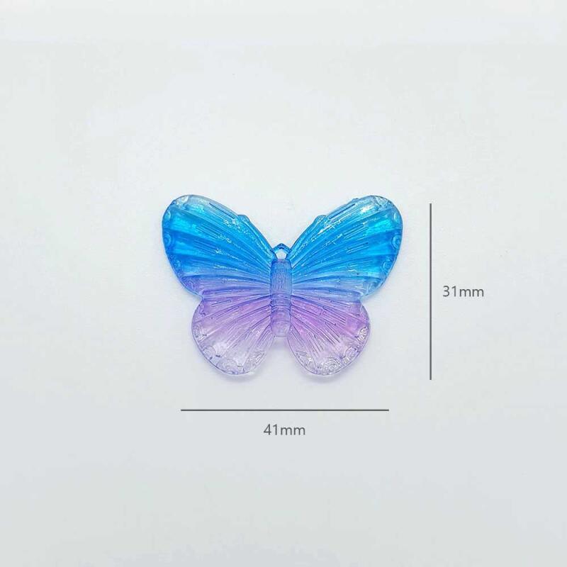 Two-tone Aurora Butterfly Bead Keychain Material Baekcham