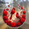 2D Flat Acrylic Print Cardinal Decoration, Wedding-themed Wreaths, Window and Door Ornaments, Multi-functional Home and Garden Decoration