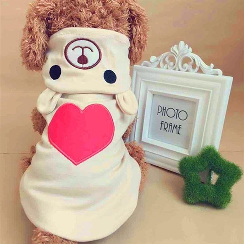 Pet Dog Clothes For Small Dogs Cotton Puppy Coat Hoodies Outfit for Dogs Winter Clothes Pajamas Love Bear Costume Dog Supply LS