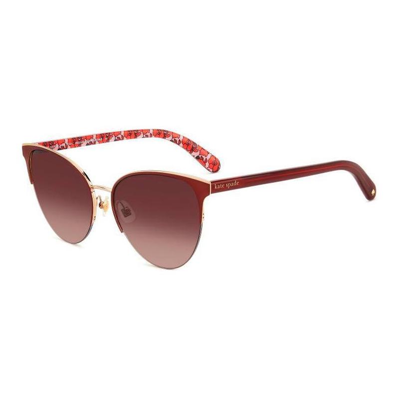 Kate Spade Brand Logo Metal Cat Eye Sunglasses Women s Red IZARA-G-S-C9AF73X
