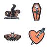 Unique Halloween Skeleton Heart Cup Butterfly Pin Badge For Festive Decoration