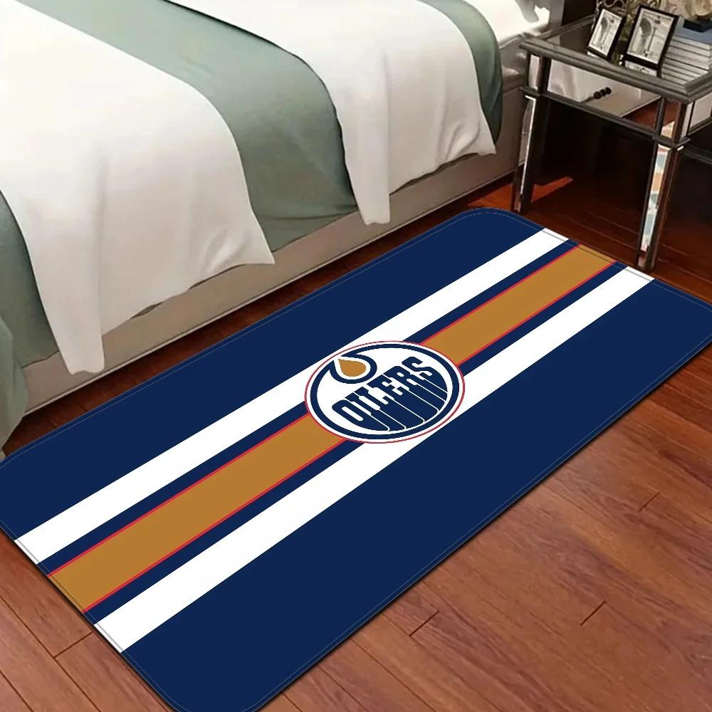 E-Edmonton O-Oilers Koupelnová rohožka Protiskluzová Absorbující vodu Dlouhá pruhovaná podložka Podložka do ložnice Vítejte Rohožka