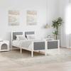 Bed Frame in White and Light Grey 120 x 200 cm Solid Pine Wood