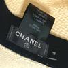 CHANEL CC CC Mark Grosgrain Ribbon 19V hat straw hat straw Beige/Black