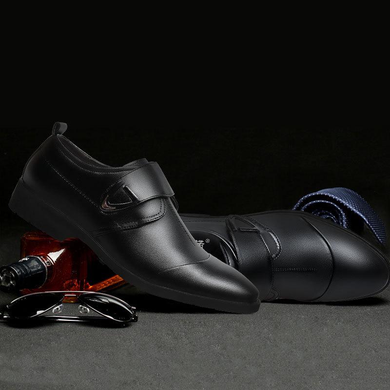 

Весна 2025 года, новые мужские деловые кожаные туфли, модный тренд в британском стиле, универсальная мужская обувь, повседневные мужские туфли 44 чёрный