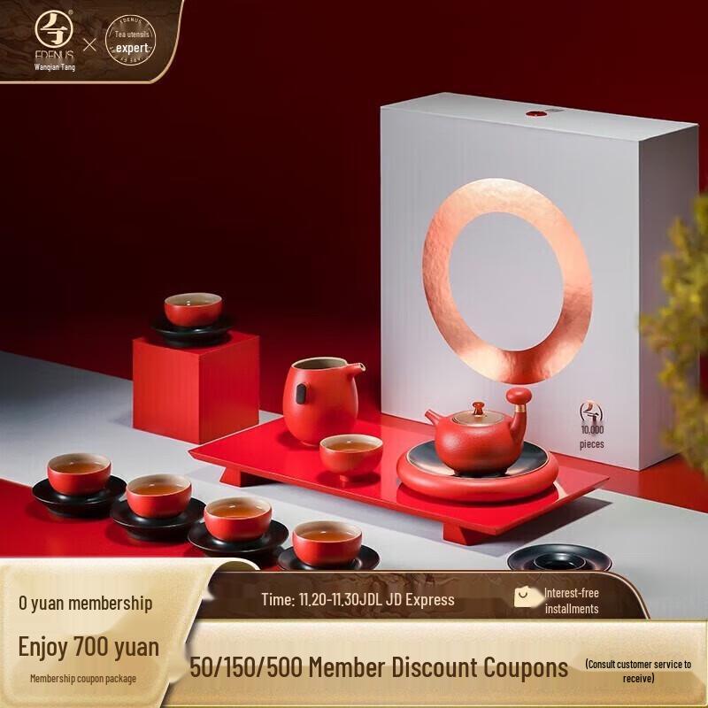 

Edenus China Red Ceramic Tea Set