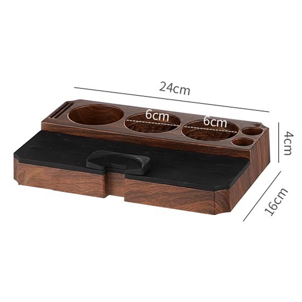 Coffee Making Walnut Coffee Tamper Mat Elegant Wood Grain Coffee Mat Silicone Anti-slip Multifunctional Press Base