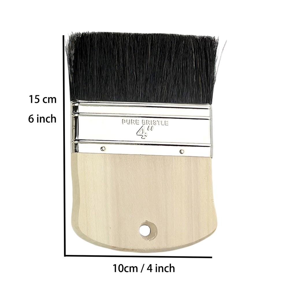 Artist Paint Brush Flat Paint Brush For Mural Painting Birch Wood Handle Double Pressure Welded Collar Easy To Clean