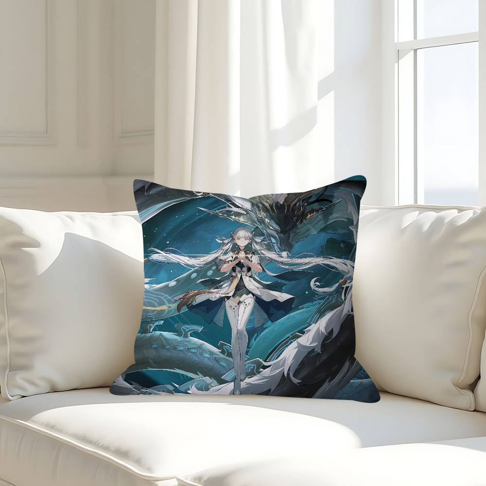 W-Wuthering Waves GameS Pillow Case Removable Washable Cushion Cover – All-Season Soft Linen