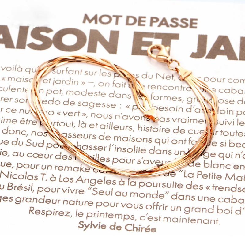 

585 Purple Gold-Plated Rose Gold Snake Bone Multi-Layer Fashionable Versatile Temperament Color Gold Shining Bracelet