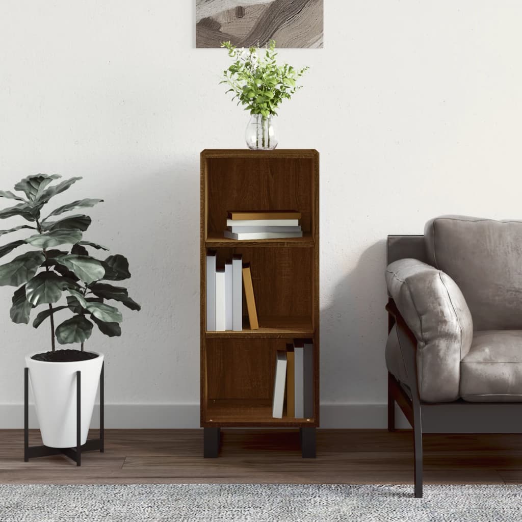 Sideboard in Brown Oak Look 34.5 x 32.5 x 90 cm Engineered Wood