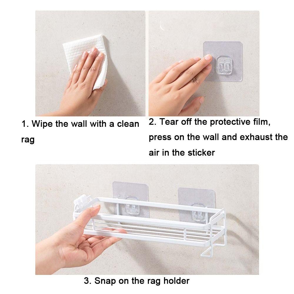 Self-draining Sink Faucet Storage Rack Wall Mounted Cloth Drain Rack Sink Rag Rack  Kitchen