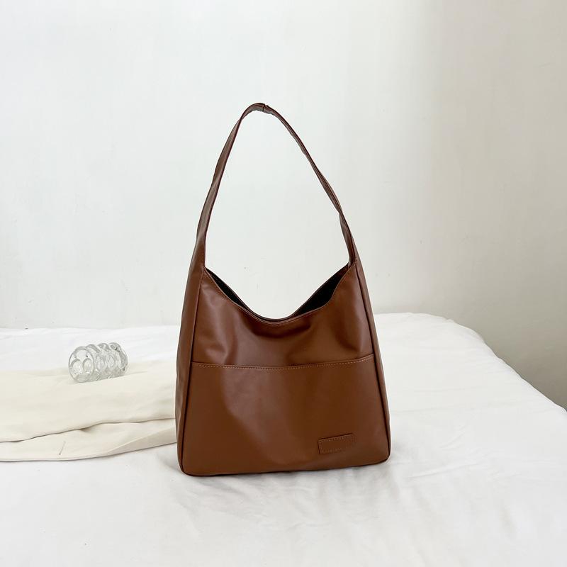 

Вместительная ретро-сумка, женская новая текстурированная сумка-тоут, студенческая сумка через плечо для занятий, простая повседневная сумка, тренд коричневый