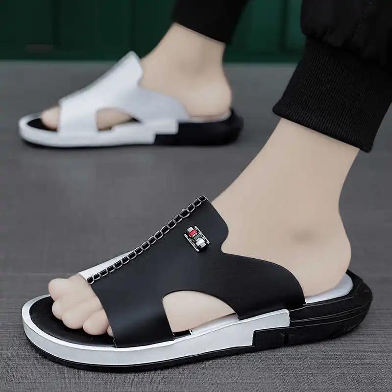 Fashion Summer Slip Resistant Flip Flops Slide Slippers Gray Sandals Transparent Shoes Men Sneakers Sports Tenis Style Vzuttya