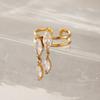 Stainless Steel Adjustable Double Layer Zircon CZ Pendant Rings for Women 18K Gold Plated Fashion Open Ring Daily Jewelry Gift