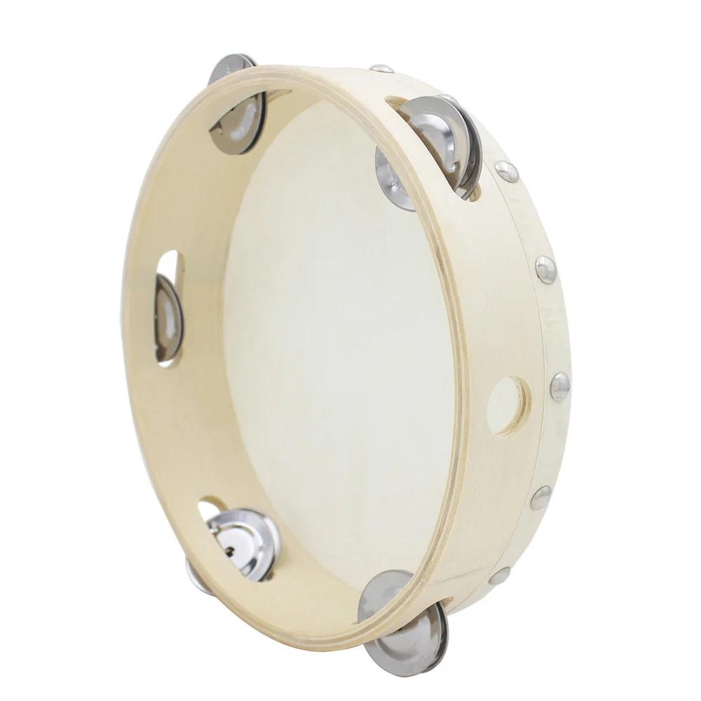 

IRIN Orff 8 Inch Tambourine Enlightenment Musical Instrument Children Cognition Handbell Percussion Birthday Gift Education Toys