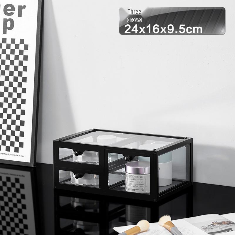Luxury Glass Cosmetic Organizer - Dustproof Storage for Skincare, Lipsticks, and Masks