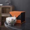Vergoldete Silber-Teetasse Kreative China-Chic Einzelne Keramik-Teeschale Kulturelle Kreative Tee-Meister-Tasse Geschenkbox Feiertagsgeschenk