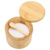 Bamboo Salt Cellar Bowl Large Capacity Kitchen Holder New Salt Container  Store Pepper Seasoning