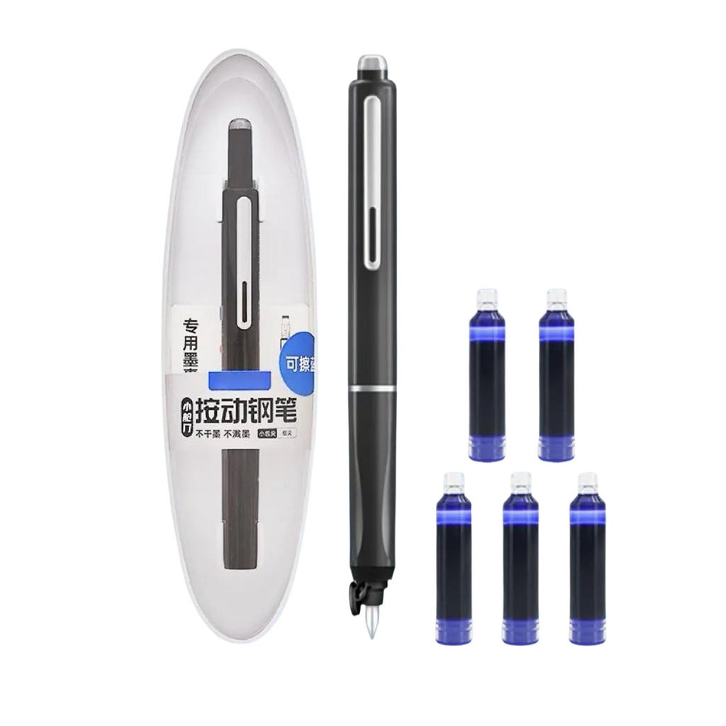 Space Capsule Click Pen, Small Cabin Door Technology Sense Student Homework Practice Calligraphy Fine Tip Nonsplash Ink Pen Set 2ml
