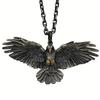 Vintage Falcon Necklace Eagle Spread Wings Jewelry Pendant European and American Trend Hip Hop Bouncing Men and Women