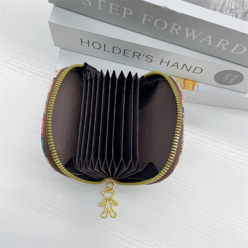 Little Bear Short Half Circle Wallet Card Bag Multi Functional Zero Wallet Female Card Holder Zipper Wallet