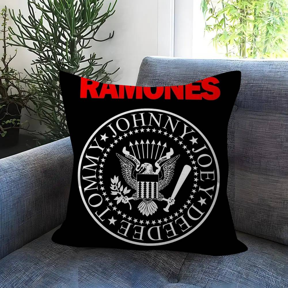 Personalized Picture Text Home Decorative Pillows Household Gifts 45X45Cm Rock Band R-Ramones Anime