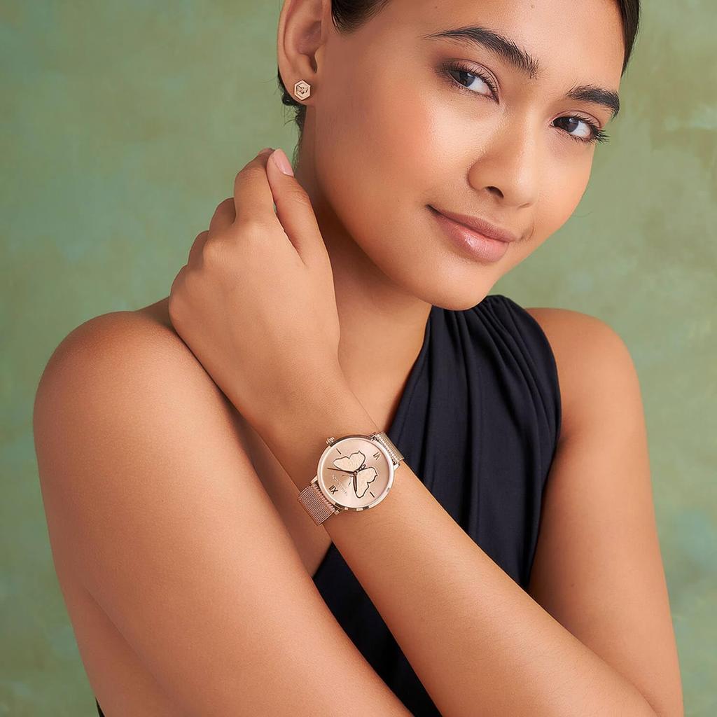 Authorized Distributor Olivia Burton Watch Ladies ob24000148 Signature 35mm Butterfly Ultra Slim Rose Gold Mesh Watch [OLIVIA BURTON]