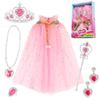 Girl's Princess Role Play Set: Cape, Magic Wand, Crown, and Ring