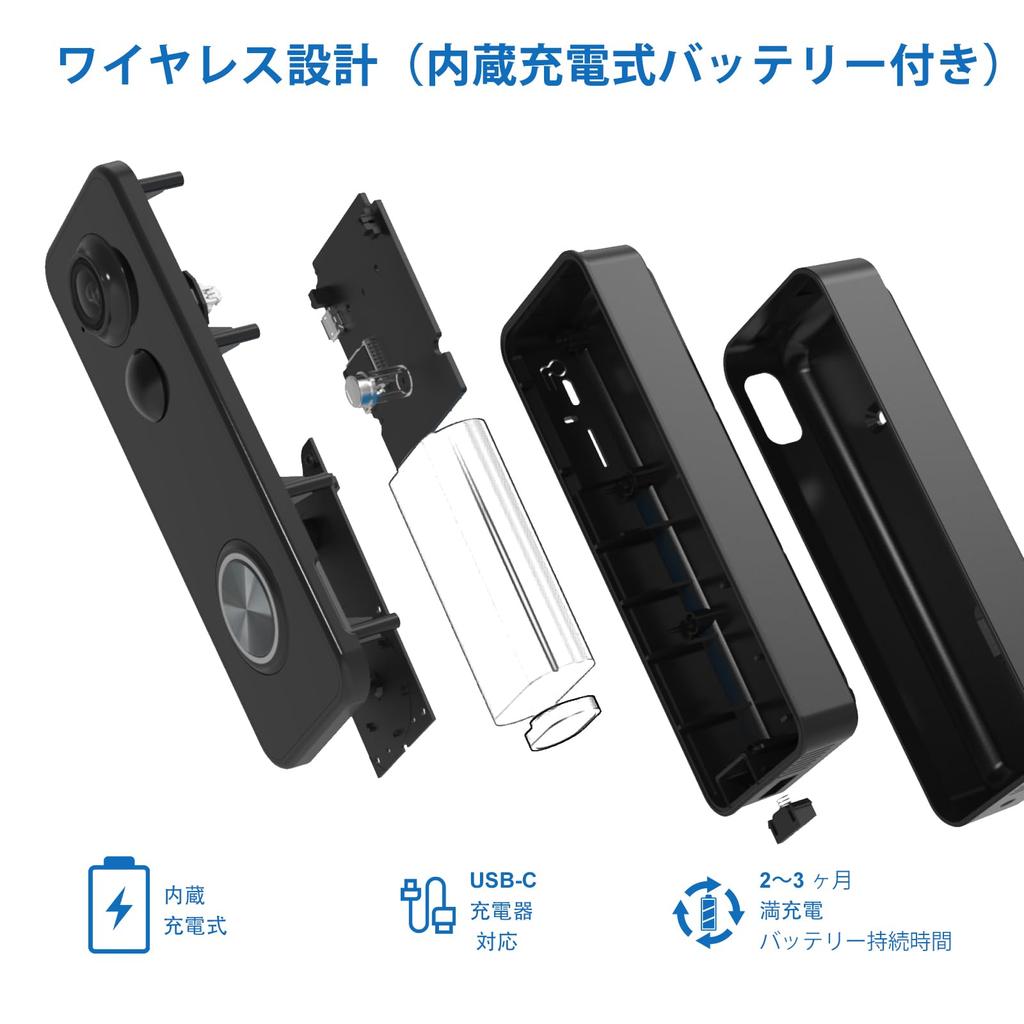 Wireless No Installation Required HD Angle Smart Video Doorbell with Months of Battery Life On a Single Motion Detection IP66 Dustproof Compatible