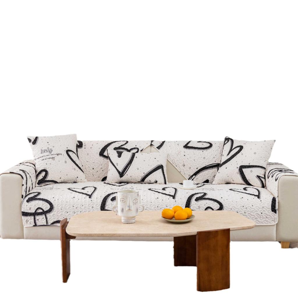 Cotton Twill Sofa Cushion Four Seasons Universal Modern Simple Non-Slip Sofa Cover Cloth Cushion Bay Window Sofa Cover