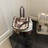 Ballet Style Lace Plaid Soft Girl Backpack for Women 2 New Trendy Casual Students Commuting Out Small Backpack