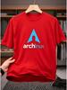 T-shirt con Logo Arch Linux Pantaloncini Semplici a Maniche Corte Girocollo con Mascotte Arch Linux e Logo Iconico Maglietta Stampa Unisex