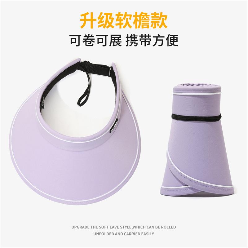 Summer Hat Women Uv Big Brim Sunscreen Hat Face Cover Candy Empty Top Hat Cycling Sports Wide Edge Sun Hat