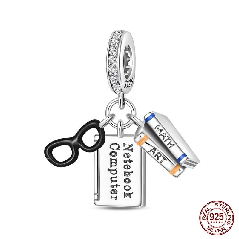 Brand New Model Back to School Perfect Gift Charm Bead Component Bead Components Copper Metal Backpack Sports Watch Study Earphones Pendant Bead
